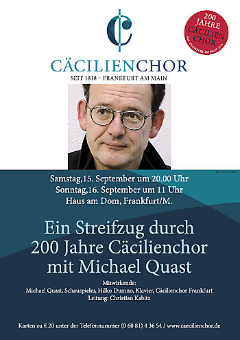 Vorschaubild für Programm: Ein Streifzug durch 200 Jahre Cäcilienchor mit Michael Quast